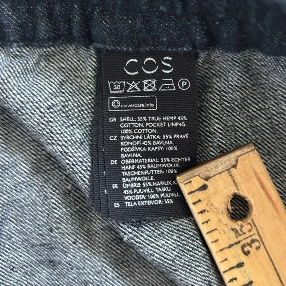 COS Linen Blend Denim Chambray Easy Pant Men M EU 48 Dark Blue Elasticized Waist
